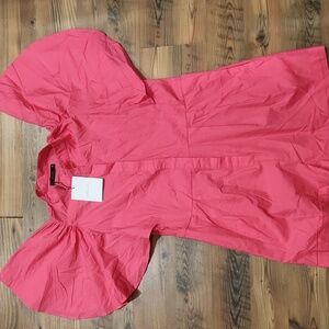 NEW De Luc‎ Minor Romper Dopamine Coquette Pink Statement Flutter Sleeves Medium